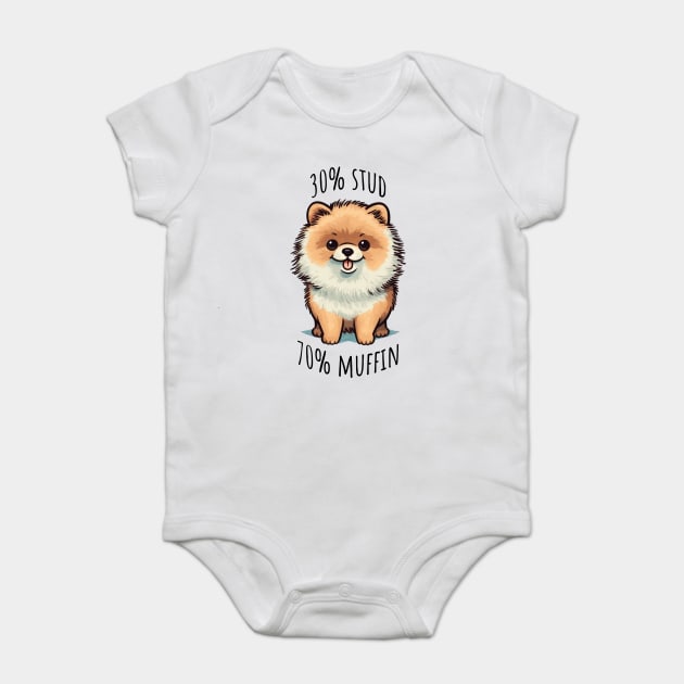 30% Stud 70% Muffin cute funny dog design Baby Bodysuit by Luxinda